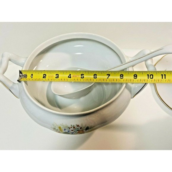 Vintage Favolina POLAND Soup Tureen & Ladle Floral - Picture 4 of 10